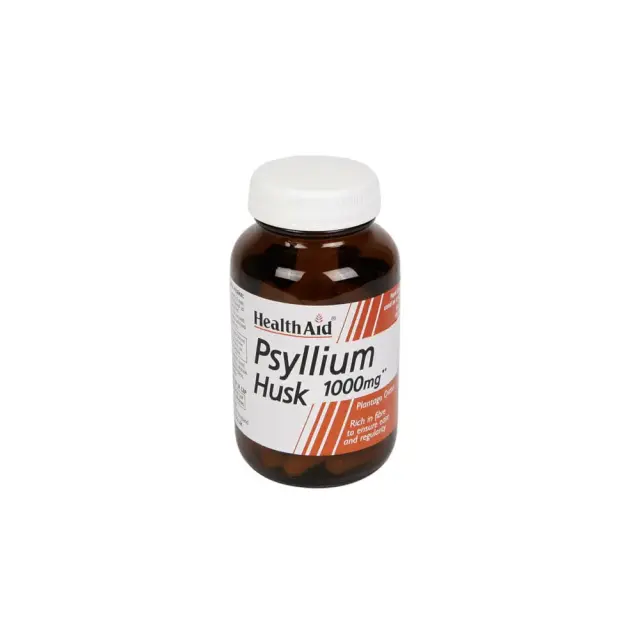 Health Aid Psyllium Husk Powder Ψύλλιο 1000mg Πεπτικές ίνες για την ομαλή λειτουργία του εντέρου και της πέψης 60caps
