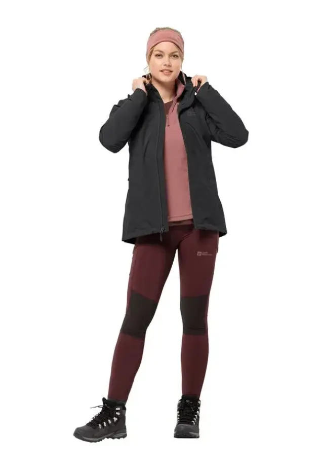 Jack Wolfskin Moonrise 3in1 Jacket Γυναικείο Συνθετικό Μπουφάν 3 σε 1 Regular Fit Black - Medium 3