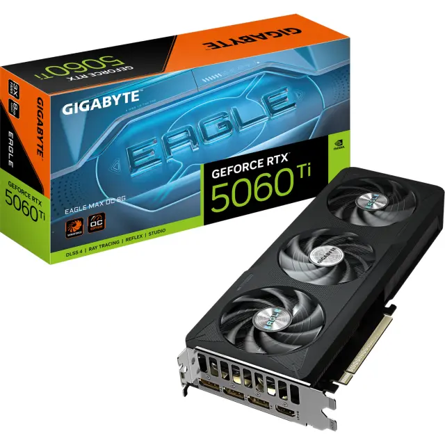 GigaByte GeForce RTX 5060 Ti EAGLE MAX OC 8G (DLSS 4, 3x DisplayPort, 1x HDMI 2.1)