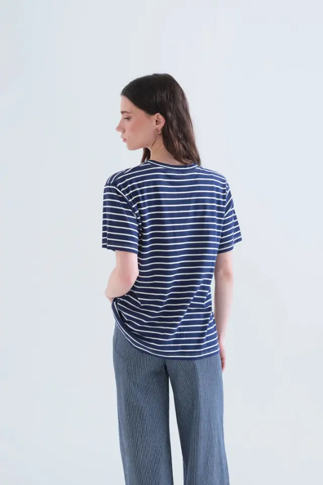 COMPANIA FANTASTICA T-SHIRT (63C/42012 NAVY BLUE-WHITE) - XL 2