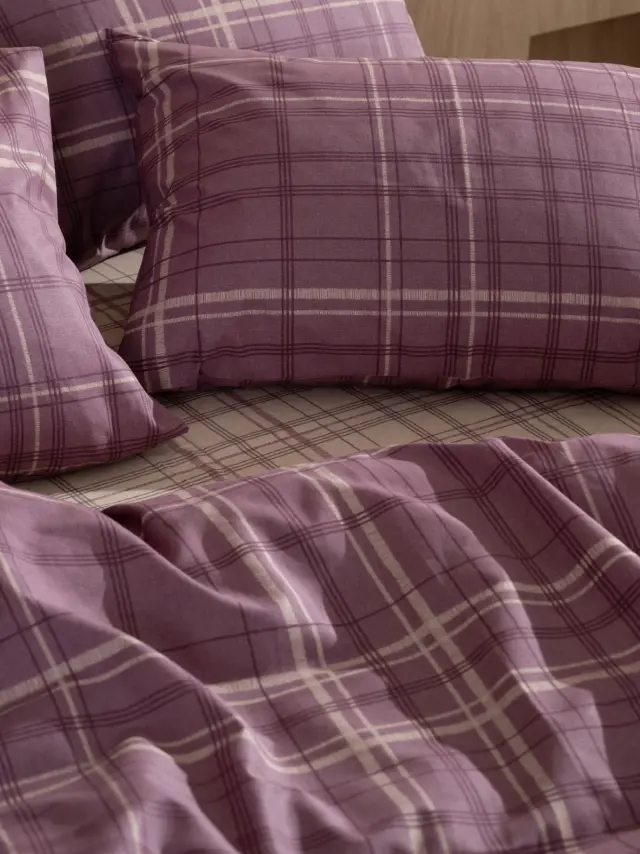 Σετ Σεντόνια Cotton Feelings 2066 Mauve Μονό με λάστιχο(105x205+30) Sunshine 3