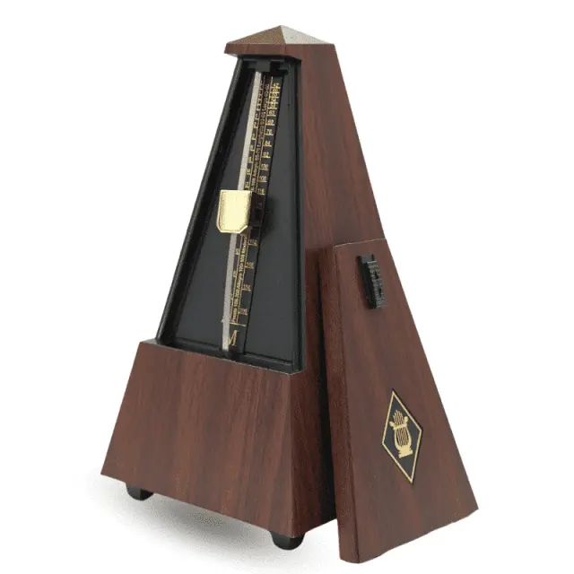 DNA MET1 mechanical metronome windable pyramid bell natural wood color 40-208 BPM