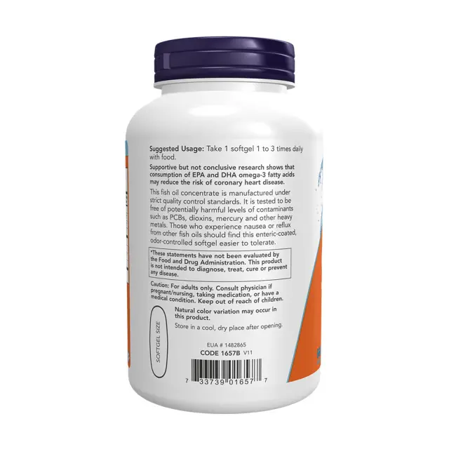Now Foods Omega-3, Enteric Coated 180 Softgels 3