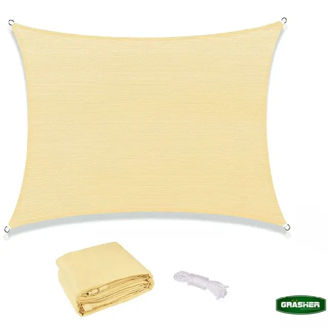 Grasher Ε220 Πανί σκίασης τετράγωνο με κρίκους 180gr/m² 5x5m Μπέζ / 103615