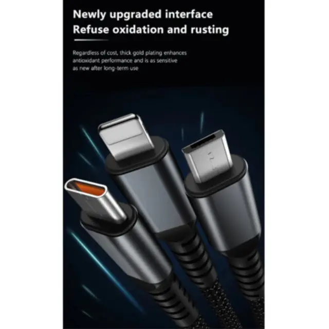 Andowl Q-SJ150 USB to IOS / Micro / TypeC Καλώδιο Φόρτισης και Data 100W 1.5m