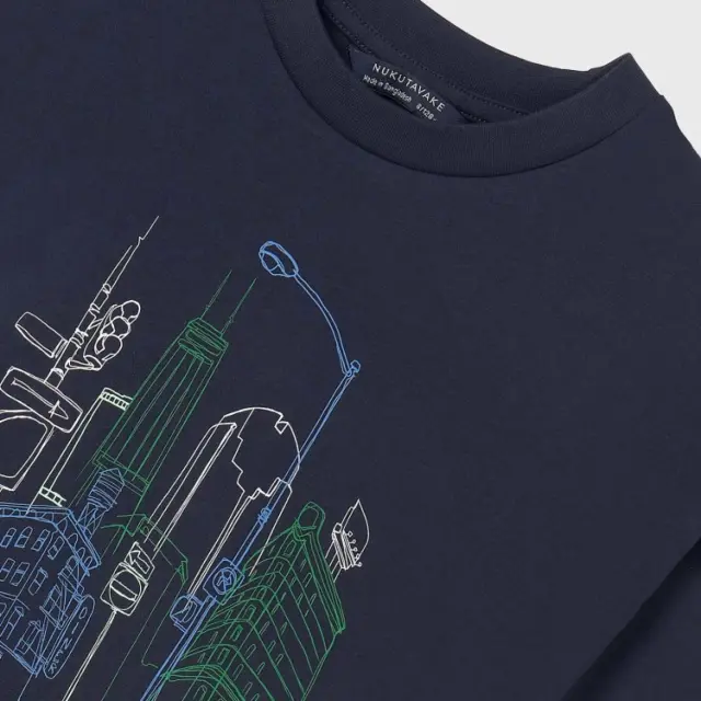 Junior 10 έως 18 ετών Μπλούζα skater fit Better Cotton ναυτικό μπλε 2