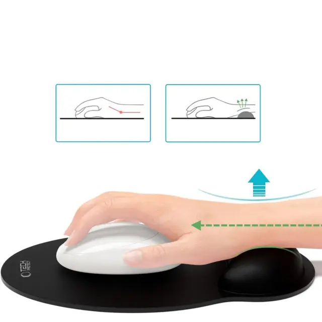 TECH-PROTECT A200 MOUSE PAD WITH GEL WRIST REST 25 x 22.5CM BLACK 2