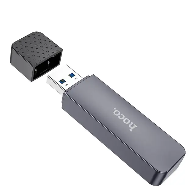 Αναγνώστης Κάρτας Μνήμης Hoco HB45 Spirit 2-σε-1 USB 3.0 έως 5Gbps και 2TB για Micro SD και SD Γκρι 3