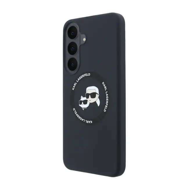 Karl Lagerfeld Liquid Silicone Double Heads Magnetic Case for Samsung Galaxy S26 FE Black 2