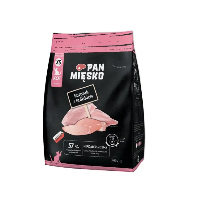 PAN MIĘSKO Chicken with rabbit XS - dry cat food - 400g