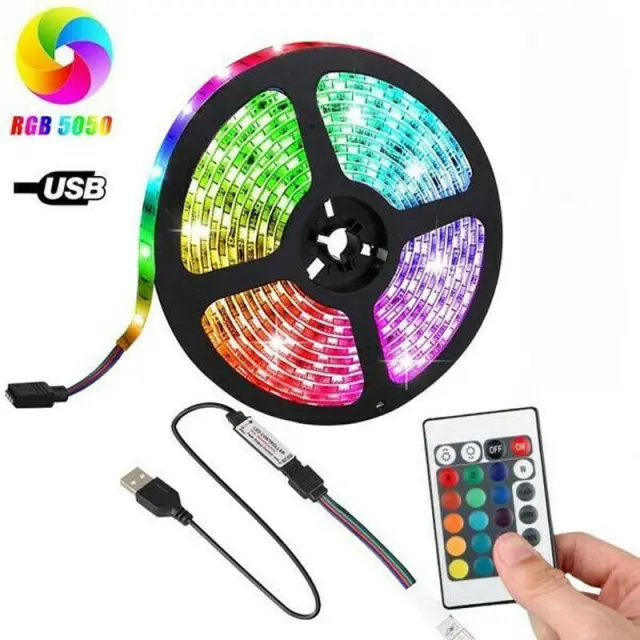 Andowl Αδιάβροχη Ταινία LED Τροφοδοσίας USB (5V) RGB Μήκους 5m και 6 LED ανά Μέτρο με Τηλεχειριστήριο Τύπου SMD5050 Q-DT50 - LED strip lights 075764 3