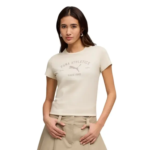 Puma Class Graphic T-Shirt (691876-87) - Μπέζ