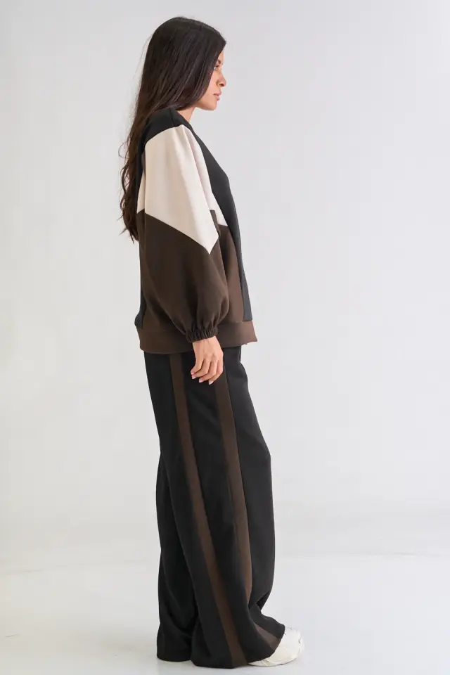 Σετ φόρμες oversized colorblock - Μαύρο - ONESIZE 3