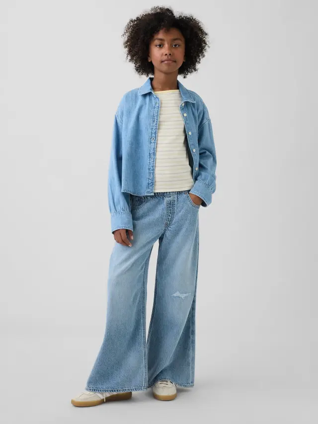 Παιδικό UltraSoft Low Rise Baggy Jean Παντελόνι Medium wash