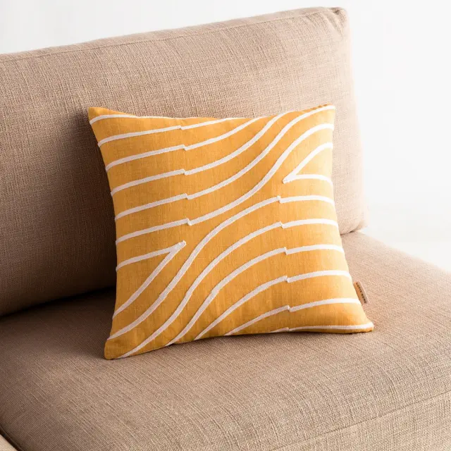 Μαξιλαροθήκη 43x43 GOFIS HOME Amon Mustard