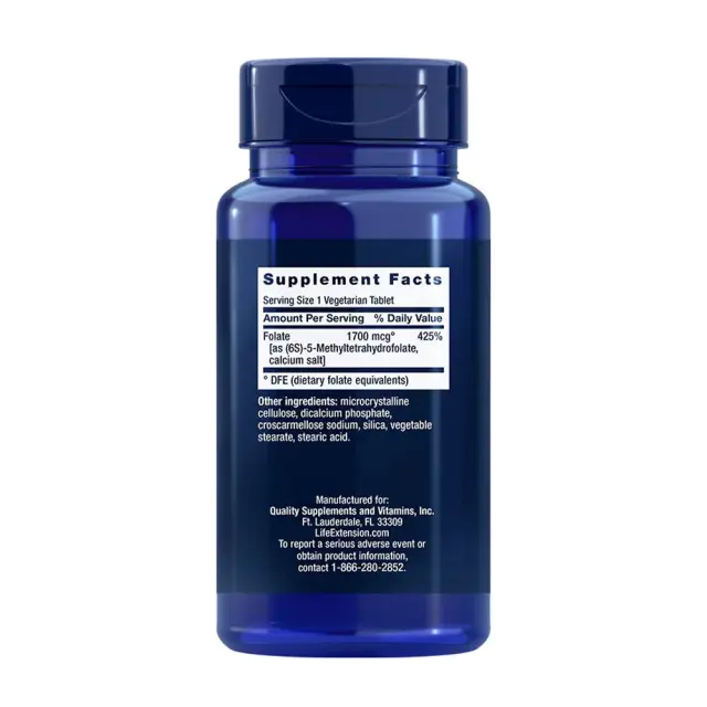 Life Extension Optimized Folate, 1700mcg - 100 vegetarian tabs 2