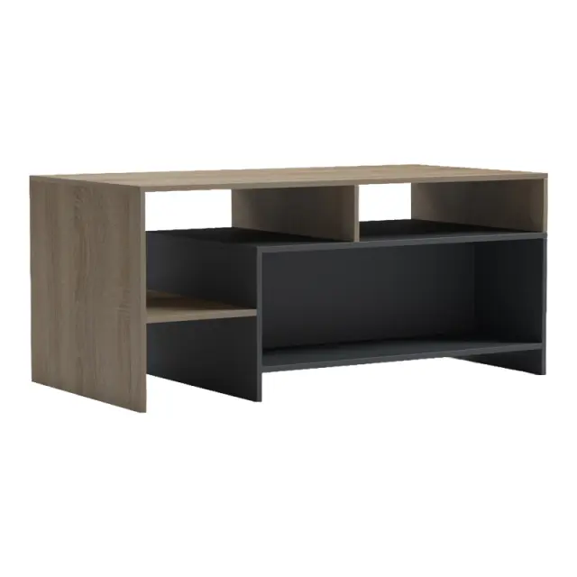 Τραπέζι σαλονιού Consa pakoworld sonoma - ανθρακί 120x60x53.6εκ 2