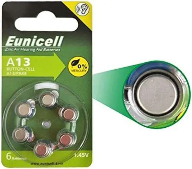 Μπαταρία Eunicell A13/PR48 1.45V 6 τεμάχια