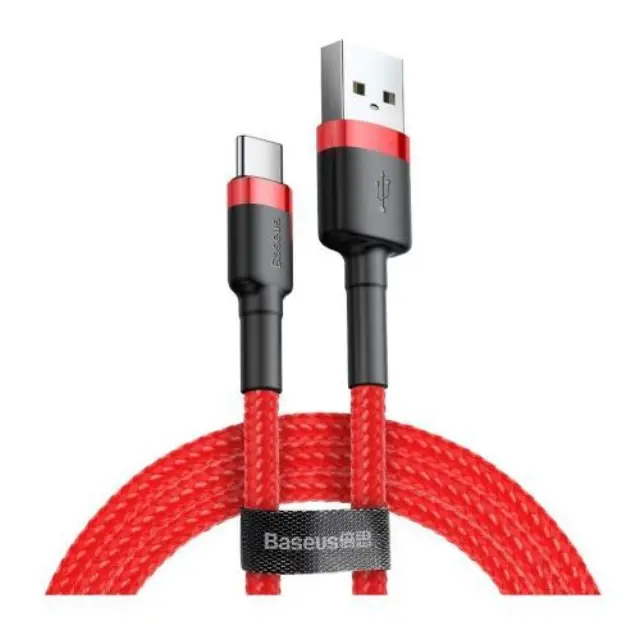 Baseus Cafule Braided USB 2.0 Cable USB-C male - USB-A male Κόκκινο 1m (CATKLF-B09) (BASCATKLFB09)