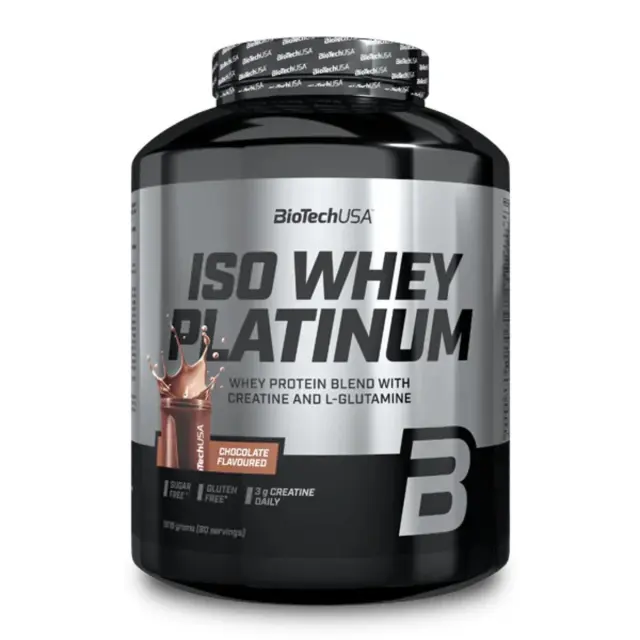 Biotech USA Iso Whey Platinum Πρωτεΐνη Ορού Γάλακτος με Κρεατίνη Χωρίς Γλουτένη με Γεύση Σοκολάτα 1.816kg