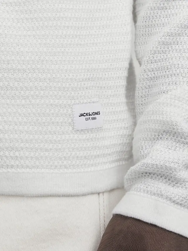 JJEGREG KNIT CREW NECK SN cloud dancer 3