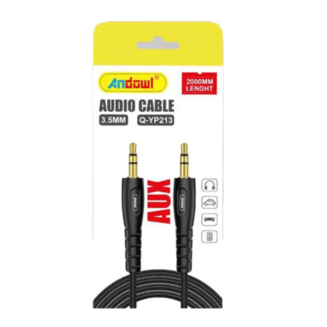 Andowl 2m Καλώδιο 3.5mm Αρσενικό σε 3.5mm Αρσενικό Μαύρο Q-YP213