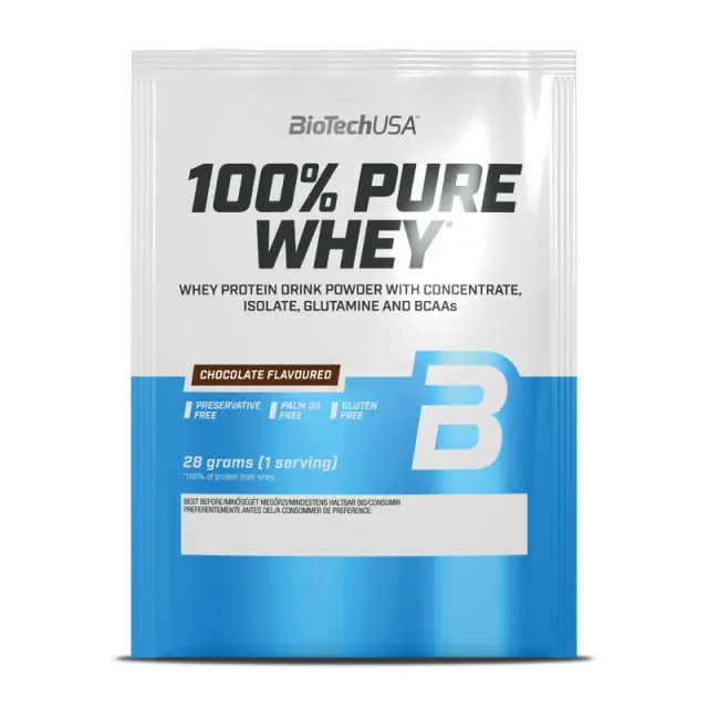 Biotech USA 100% Pure Whey Πρωτεΐνη Ορού Γάλακτος Χωρίς Γλουτένη με Γεύση Σοκολάτα 28gr