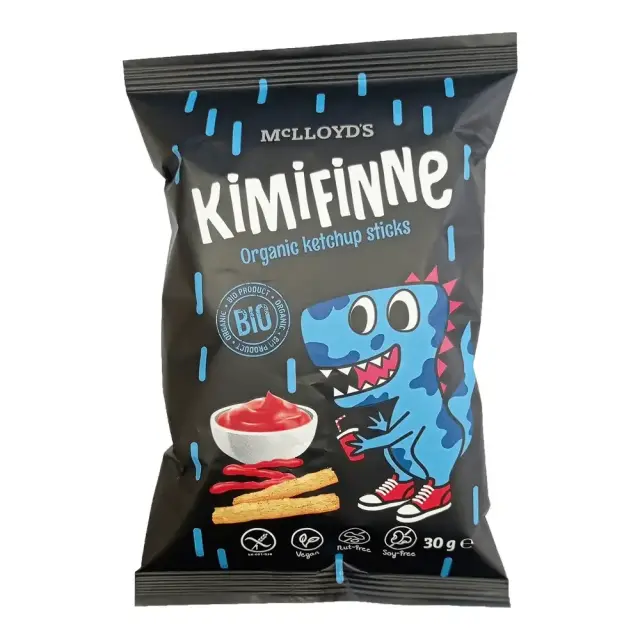 Βιολογικά Vegan Γαριδάκια με Κέτσαπ (Στικς) 30g - Kimifinne