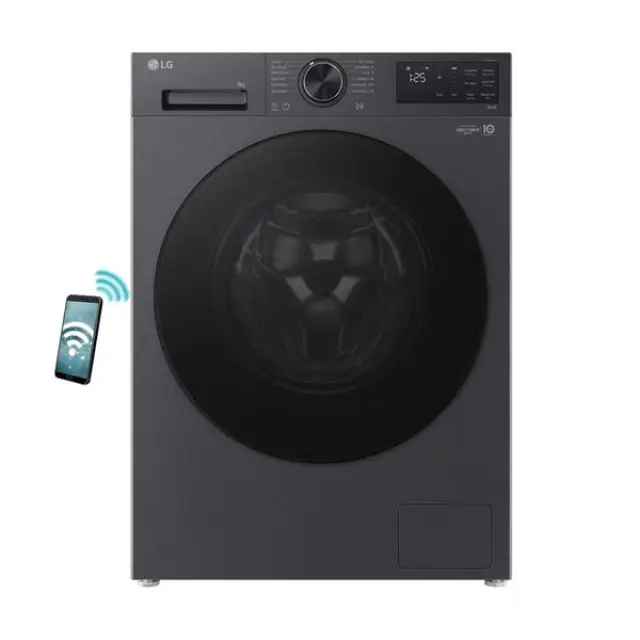 LG F2X50S9TBB Πλυντήριο Ρούχων 9kg με Τεχνολογία Ατμού 1200 Στροφών AI DD Γκρι