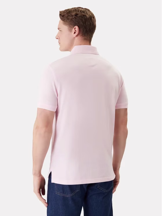 Tommy Hilfiger Ανδρική Κοντομάνικη Μπλούζα Polo Ροζ Regular Fit Ροζ 3