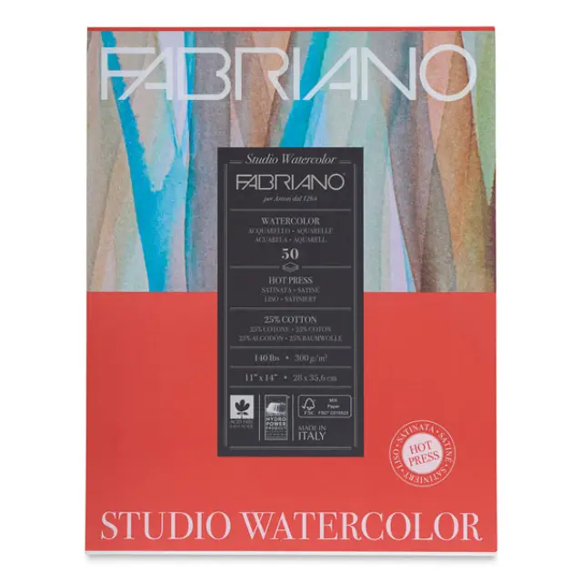 Μπλοκ Fabriano Watercolor Ακουαρέλας H.P. (Λεία Επιφάνεια) 300g/m² - 28x35.6cm - 50 Φύλλα