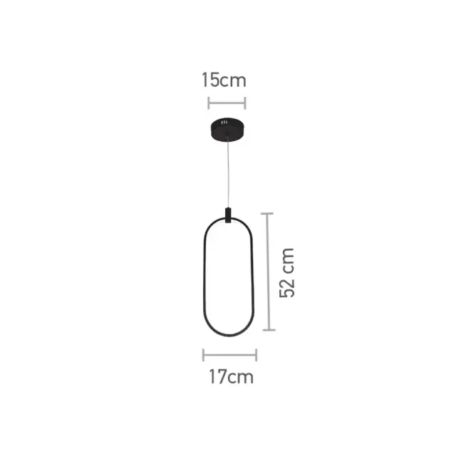 InLight Κρεμαστό φωτιστικό LED 14W 3000K σε μαύρη απόχρωση D:17cm (6058-BL) 2
