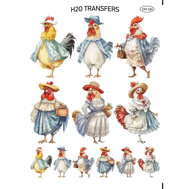 Χαρτί Easy Transfer, Κόκορες και κοτούλες, LNT-250, 25x35cm