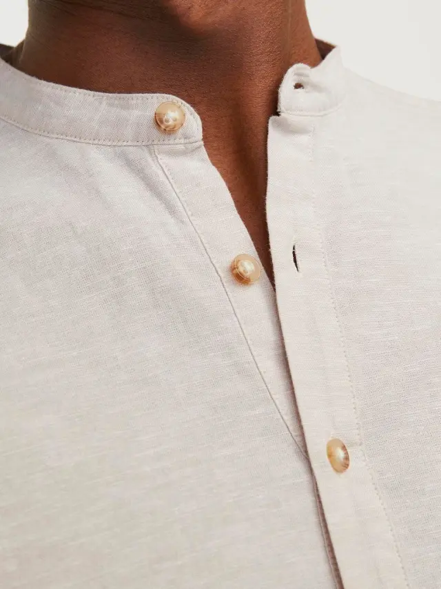 JJESUMMER TUNIC LINEN BLEND SHIRT LS SN crockery 3