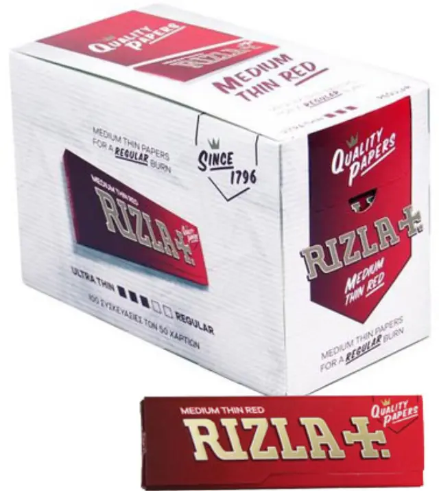 RIZLA Χαρτάκια - Κόκκινο 100τεμ.