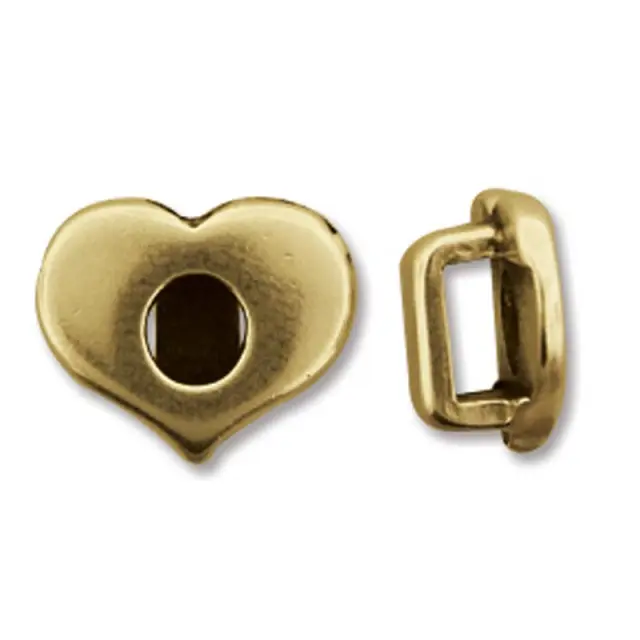 Κούμπωμα Slider Heart 5x2.5mm - Gold - 2τεμ