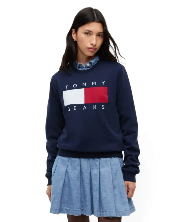Tommy Hilfiger - Γυναικείο Φούτερ Flag Badge Crew Neck DW0DW23906-C1G Μπλε Σκούρο 2
