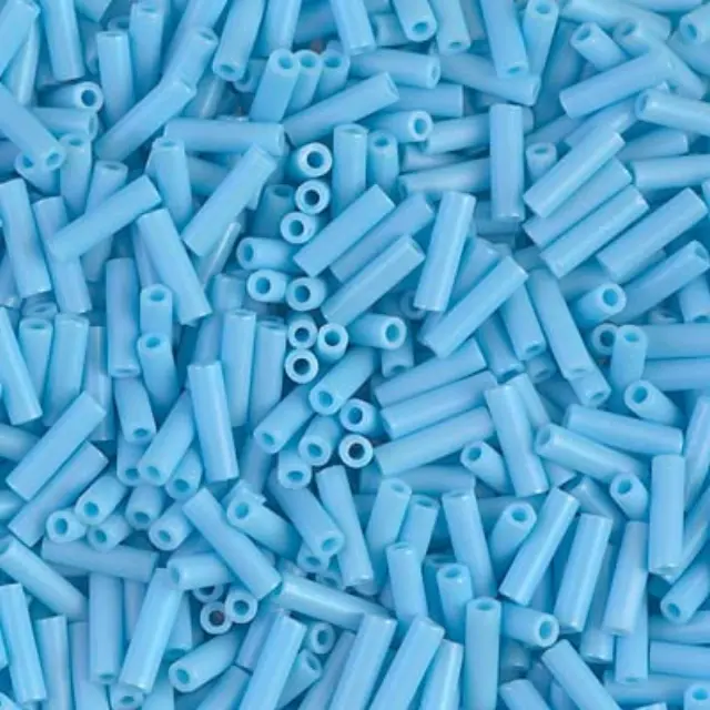 Χάντρα Miyuki Glass Bugles - 413FR - Matte Opaque Turquoise Blue AB 6mm - 10gr