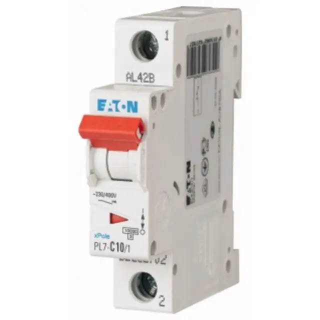 PL7-B10/1 Miniature circuit breaker (MCB), 10 A, 1p, characteristic: B