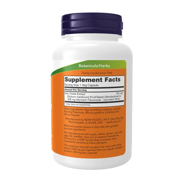 Now Foods Milk Thistle Extract 750 mg Silymarin (600 mg) 2
