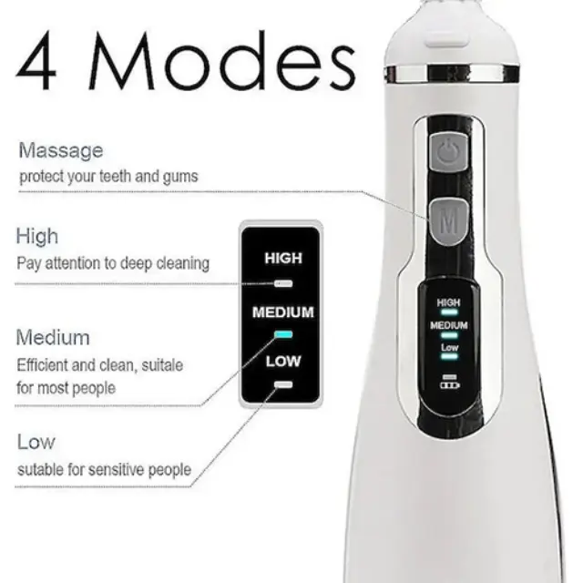 Waterpulse V500 Water Flosser Επαναφορτιζόμενο με Θήκη Ταξιδίου Λευκό 2