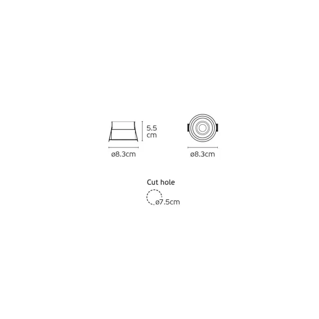 Celeno 04613/B/W Χωνευτό σποτ led αδιάβροχο 3000K 15W IP65 ø8.3cm μαύρο 2