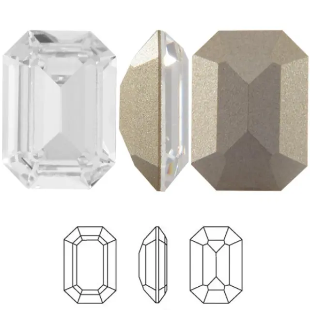 Swarovski 4610 Curved Back Octagon Fancy Stone Crystal 14x10mm - 2τεμ