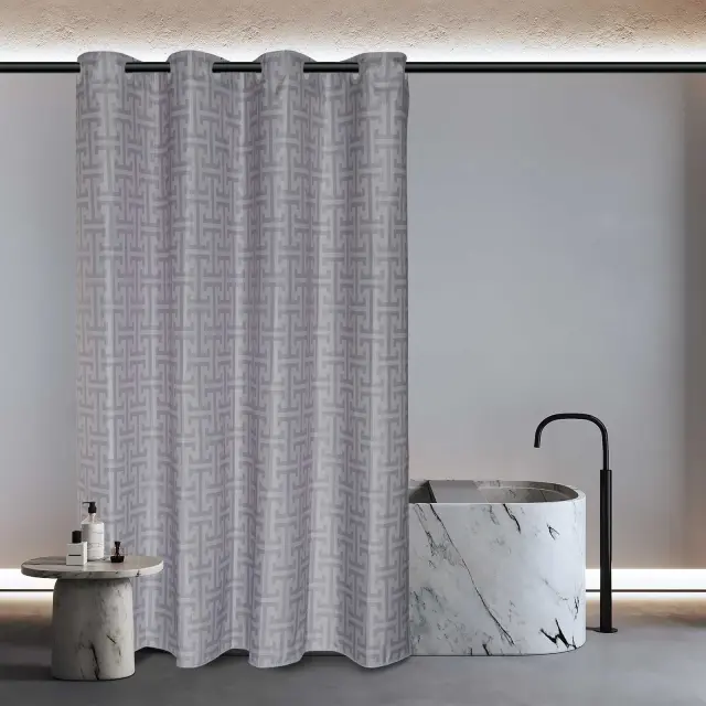 Κουρτίνα Μπάνιου 240x180 Essential Greenwich Polo Club 3120 Grey 100% Πολυέστερ