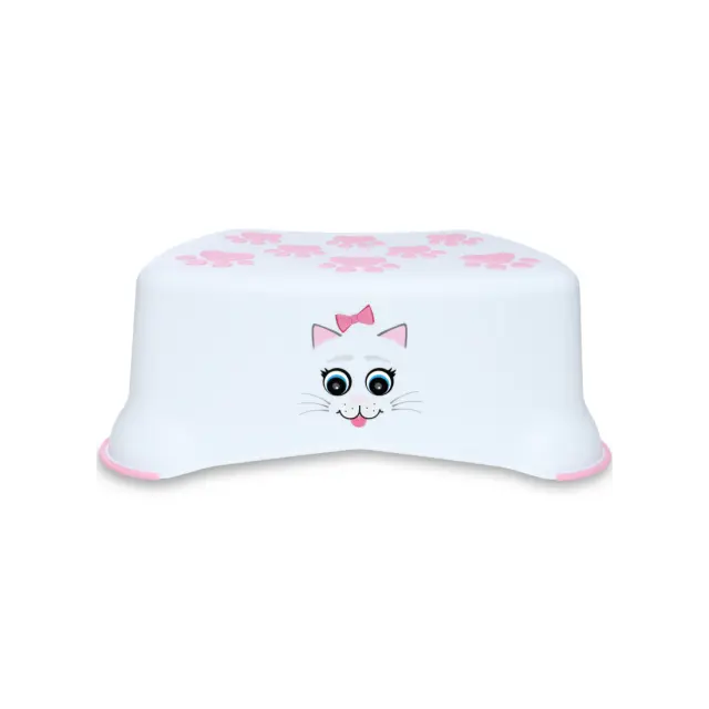 MYCARRYPOTTY My Little Step Stool - Εκπαιδευτικό σκαλοπατάκι / Γατούλα λευκό/ροζ