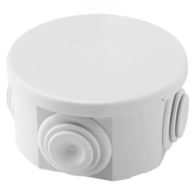 JUNCTION BOX WITH PLAIN PRESS-ON LID - IP44 - INTERNAL DIMENSIONS Ø 65X35 - WALLS WITH CABLE GLANDS - GREY RAL 7035