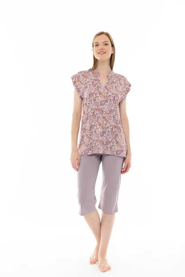 S1243 - Type - PYJAMA CAPRI VIOLETE PAISLEY - M 3
