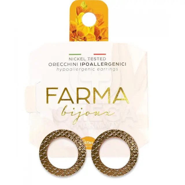 FARMA BIJOUX Υποαλλεργικά Σκουλαρίκια Επίπεδοι Κρίκοι με Μοτίβο Φιδιού 20mm 1 ζευγάρι