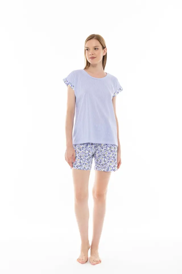 S1292 - Type - PYJAMA BLUE FLOWER STRIPE - M 3
