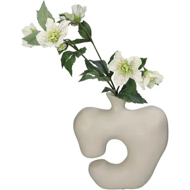 Βάζο Ακανόνιστο Ιβουάρ Polyresin 22.5x8x23.5cm 2